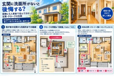玄関に洗面所がないと後悔する？実際に5人家族で住んで分かった玄関・クロークの失敗